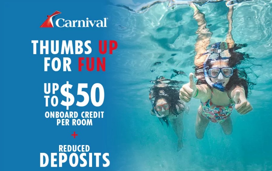 Carnival Thumbs up for FUN Sale!